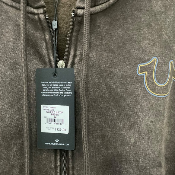 True religion WASHED HS ZIP HOODIE . - Picture 6 of 6
